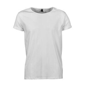 Tee Jays Mens Roll Sleeve Cotton T-Shirt / White
